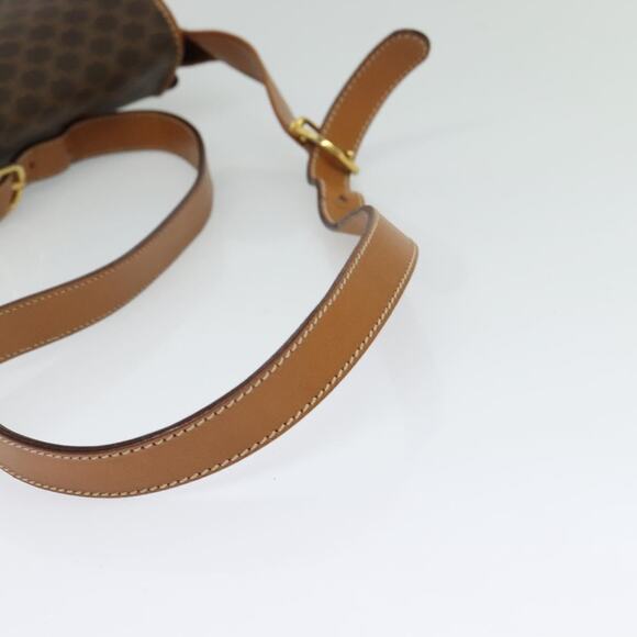 CELINE Macadam Canvas Shoulder Bag Pvc Leather Brown Gold - Picture 7 of 12